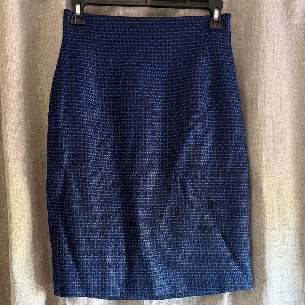 Chic Navy Patterned Pencil Skirt 2P